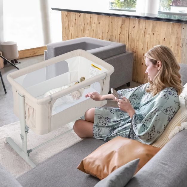 Coast 3-in-1 Baby Wiegje - Co-sleeper - Verstelbare Hoogte - Grijs