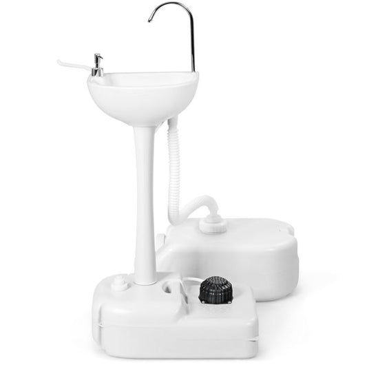 Coast Draagbare Campingwastafel - 17 L Watertank - Handdoekhouder - Zeep Dispenser - Wit
