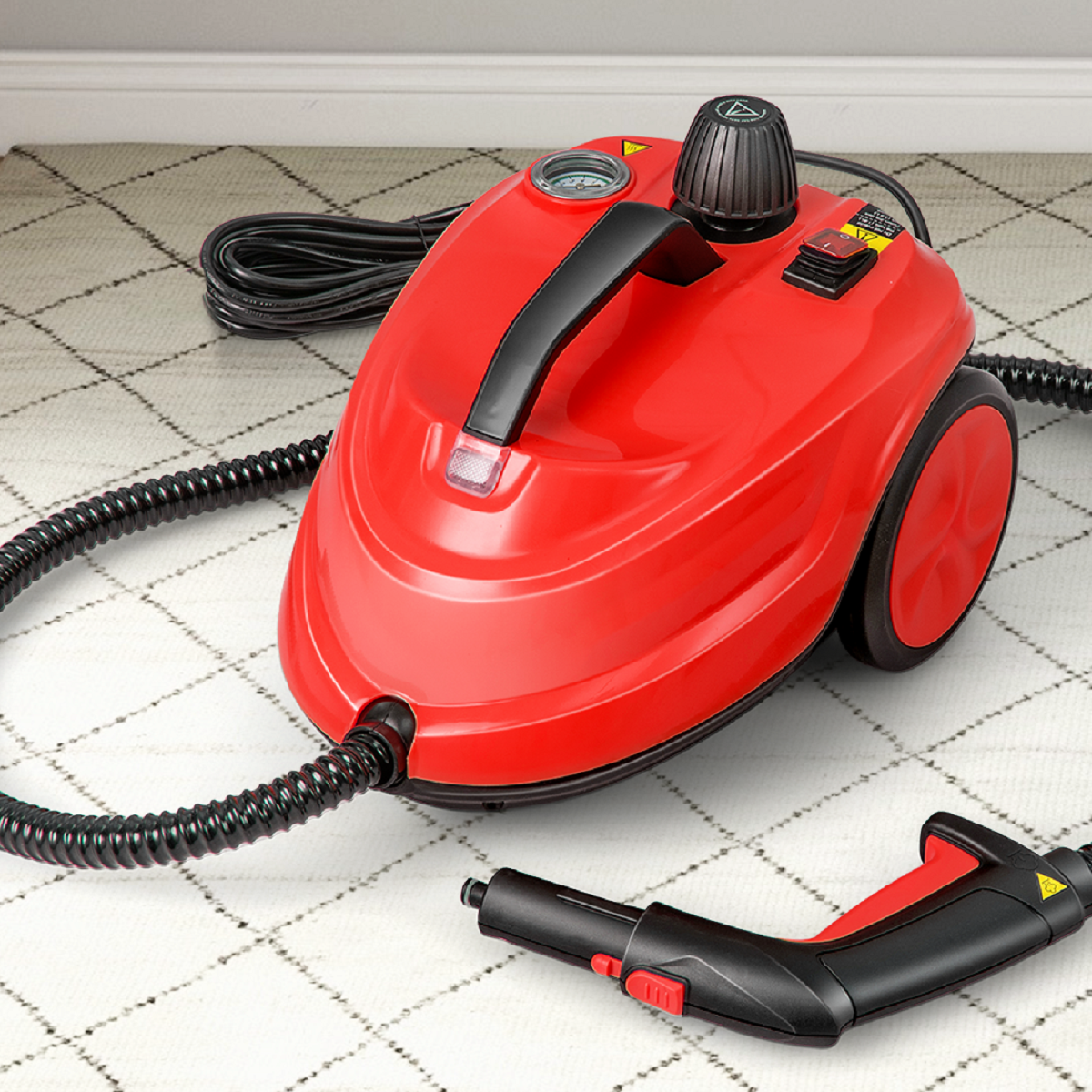 Coast Draagbare Stoomreiniger 2000W Rood – 37 x 26 x 25 cm – 5 Bar – 1,8 Liter – 15-delig