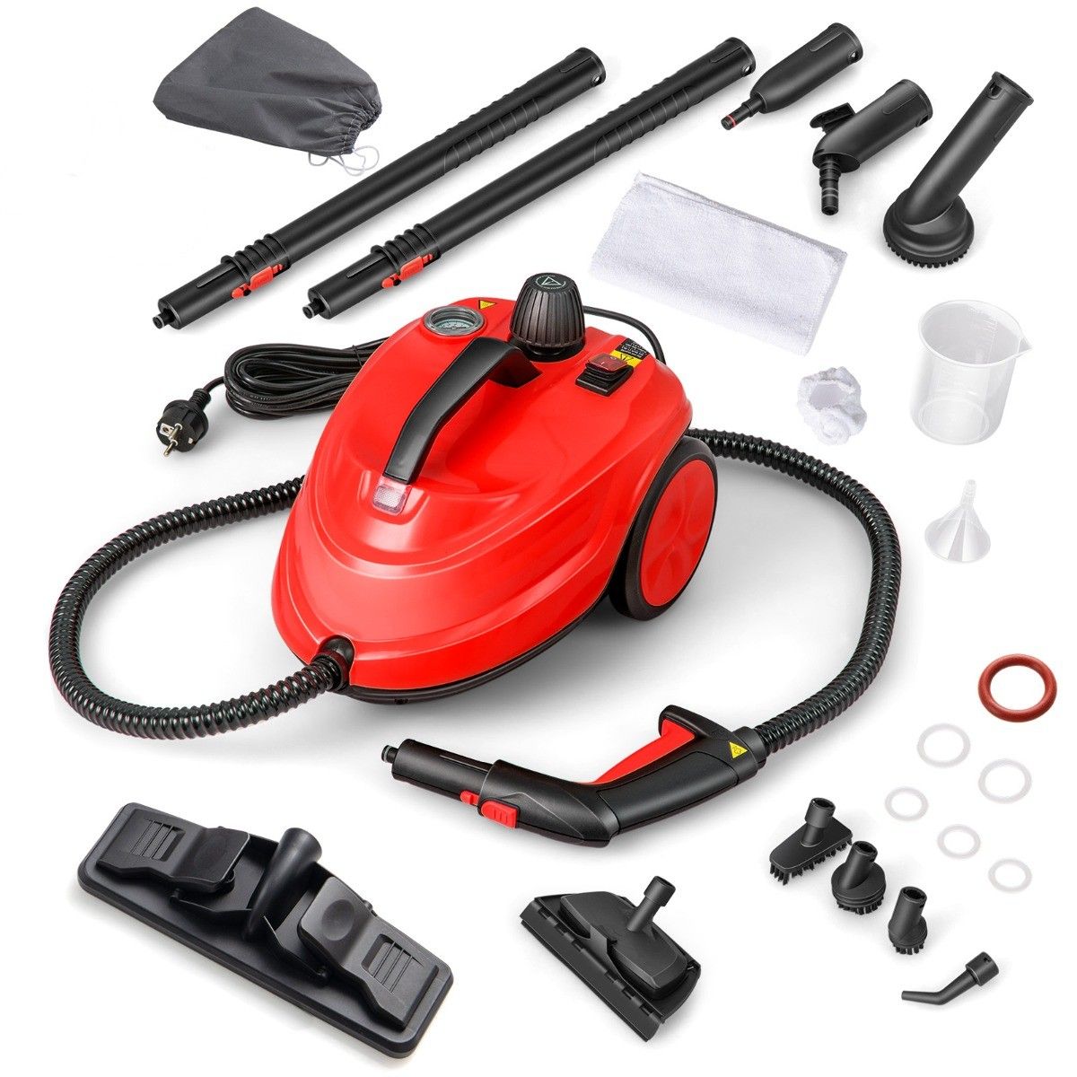 Coast Draagbare Stoomreiniger 2000W Rood – 37 x 26 x 25 cm – 5 Bar – 1,8 Liter – 15-delig