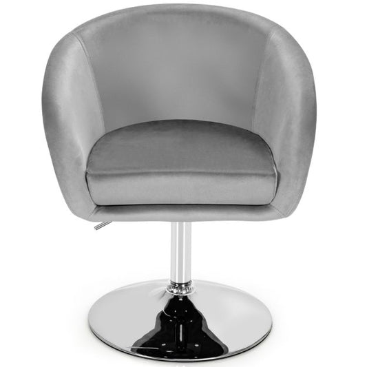 Coast Fluwelen Stoel met Ronde Rugleuning - Draaibaar - Verstelbare Hoogte - 61 x 52 x 72-86 cm - Groen