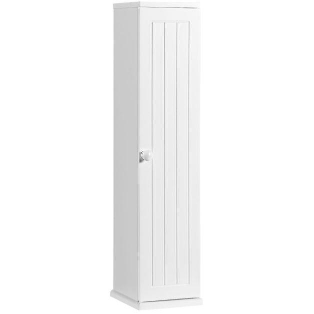 Coast Toiletpapierkast – 3 Verwijderbare Planken – 15 x 16 x 69 cm – Wit