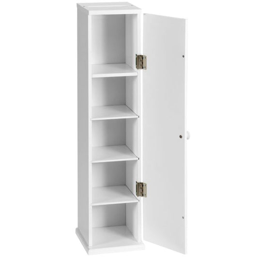 Coast Toiletpapierkast – 3 Verwijderbare Planken – 15 x 16 x 69 cm – Wit