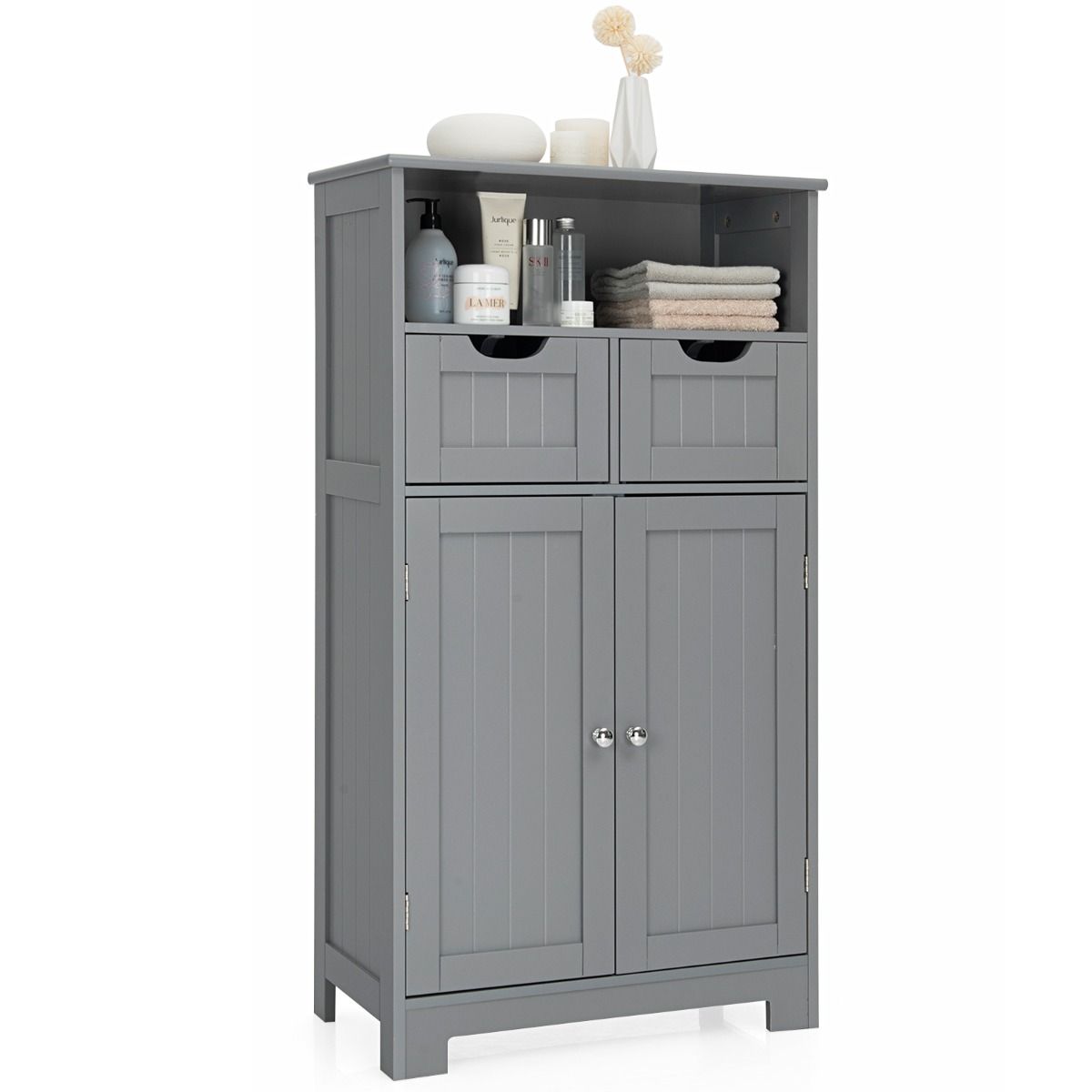Coast Badkamerkast - 2 Deuren - 2 Lades - 60 x 30 x 109 cm - Grijs