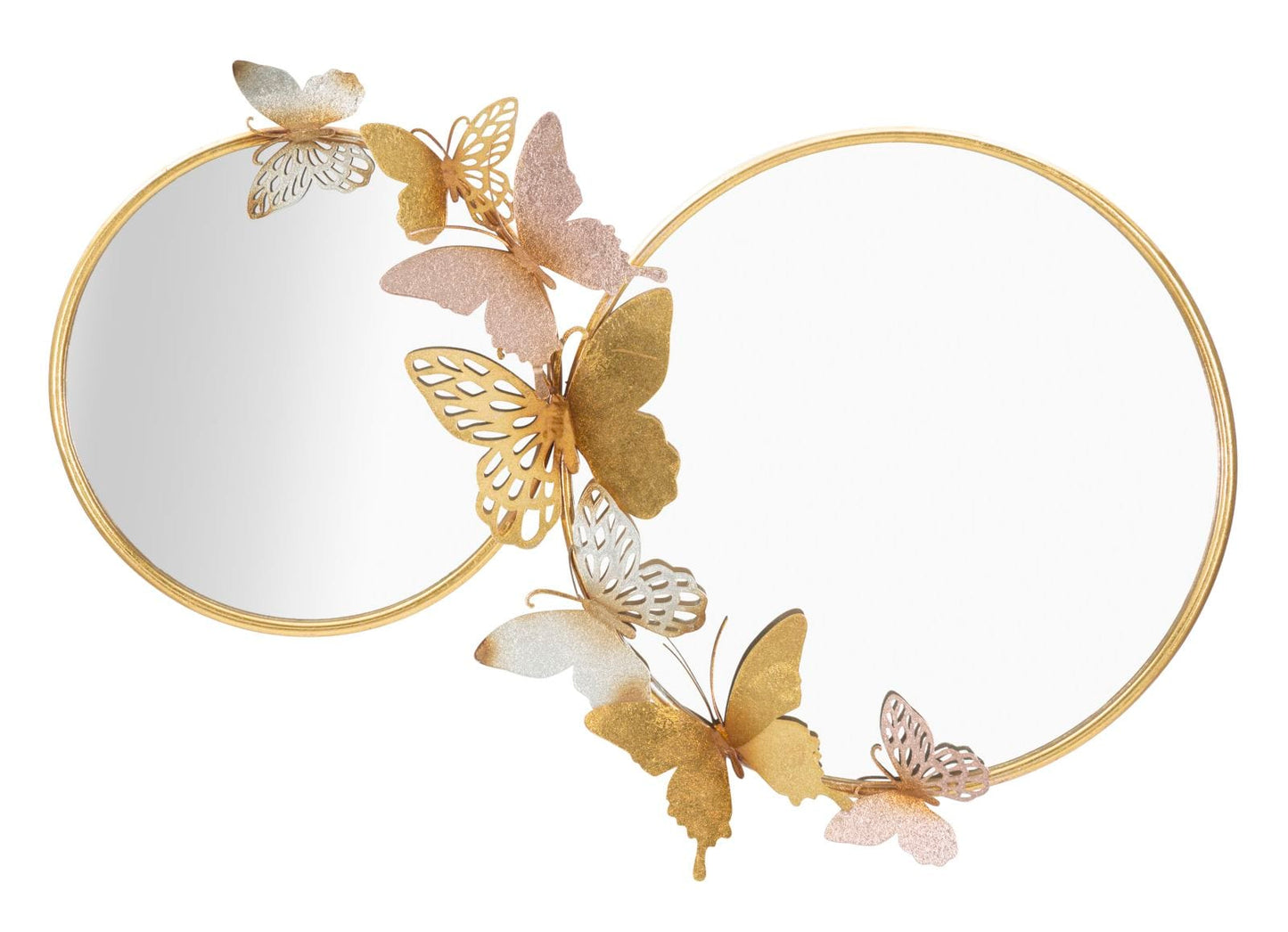Atmosphera Dubbele Farfalle Wandspiegel – Roze/Goud – 81 × 3 × 52,5 cm