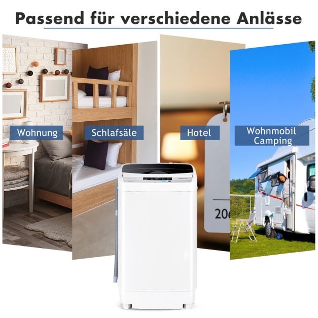 Coast Mini Wasmachine 4,5 kg – Volautomatische Bovenlader met Display 50 x 50 x 85 cm – Grijs