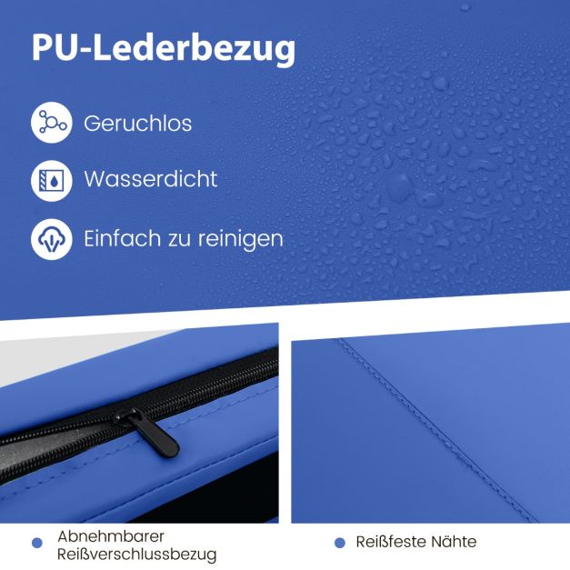 Costway opvouwbaar turnmat van kunstleer - blauw - 6.5kg - 300x117x5cm