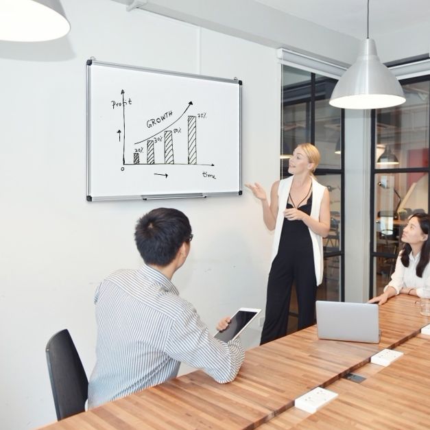Coast Whiteboard Magnette Table schrijft paneelwandtafel memoboard met aluminium frame 90 x 60 cm