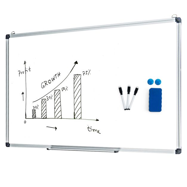 Coast Whiteboard Magnette Table schrijft paneelwandtafel memoboard met aluminium frame 90 x 60 cm