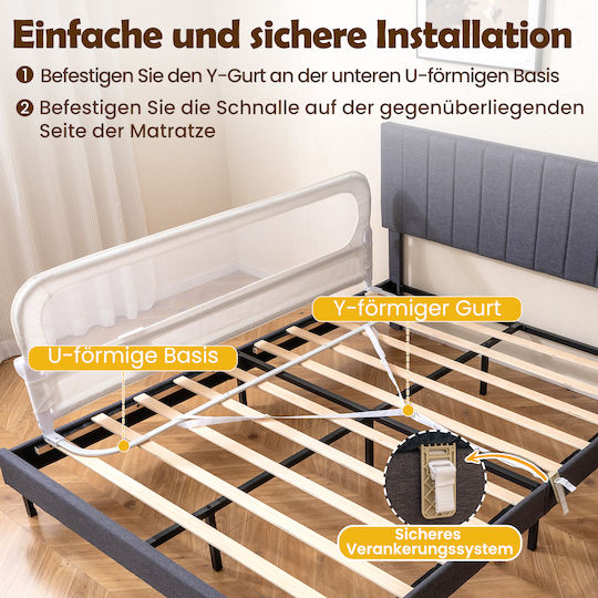 Coast Bedhekje Wit – Opvouwbaar Kinder Bedrek met Mesh Venster en Bevestigingsband – 178 x 36 x 60 cm