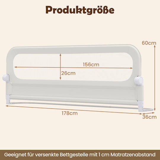 Coast Bedhekje Wit – Opvouwbaar Kinder Bedrek met Mesh Venster en Bevestigingsband – 178 x 36 x 60 cm
