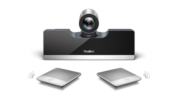 Yealink - Video Conferencing Kit VDK500 - Full HD & 5x Optische Zoom - Met Draadloze Micpods & WPP20 Wireless Pod - Metaal & Kunststof - Zilver & Zwart