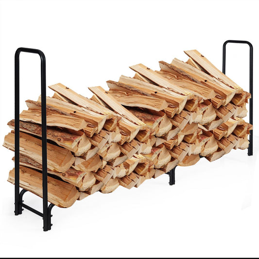 Coast Brandhoutrek met Handgrepen en Sokkel - Metaal - 500 kg Draagkracht - 250 x 36 x 122,5 cm - Zwart